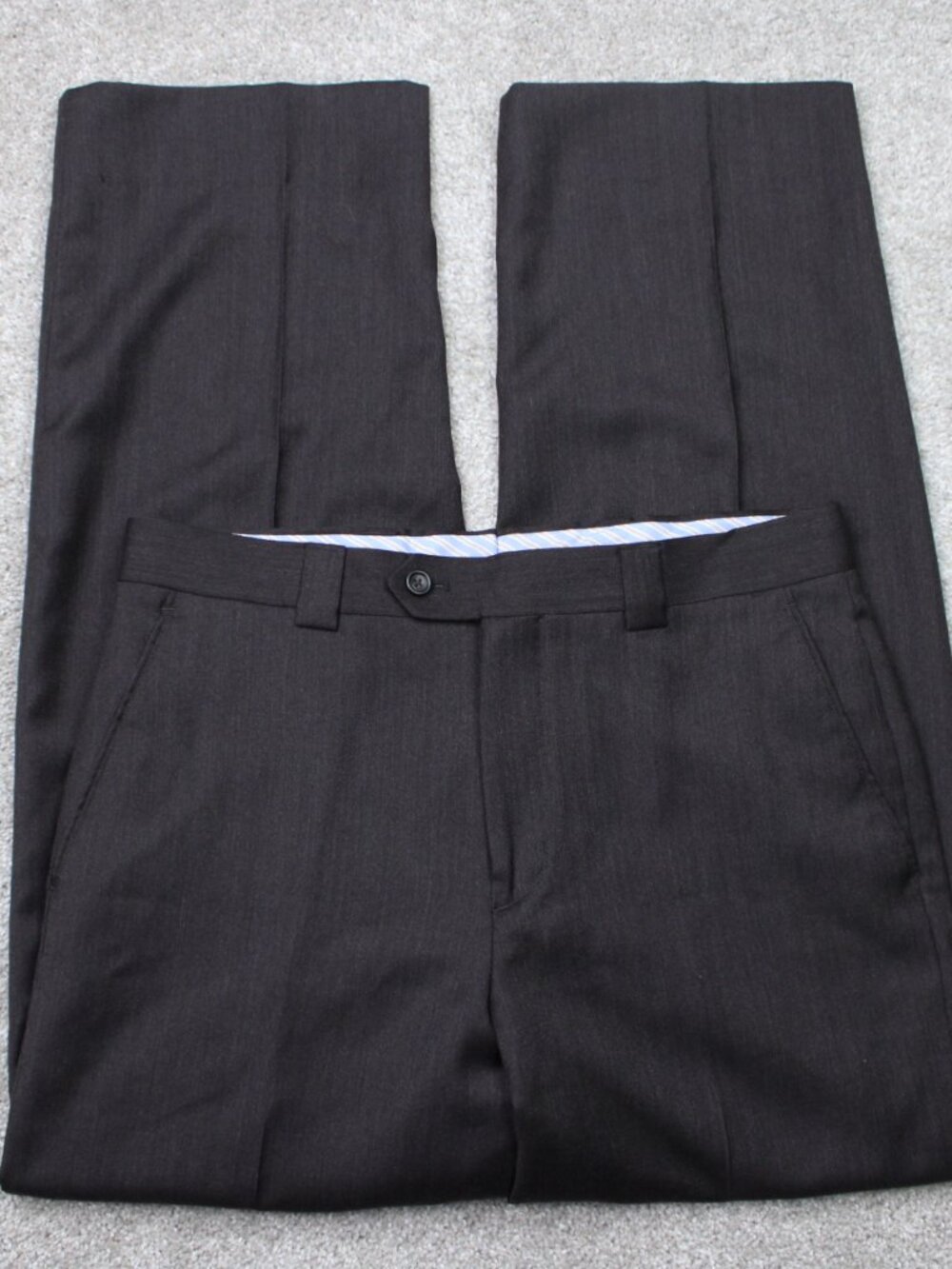 Joseph &‎ Feiss Dress Pants Mens 33x30 Brown 100% Wool Flat Front Straight leg